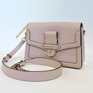 Michael Kors Jessie Medium Flap Shoulder Satchel Bag in Soft Pink